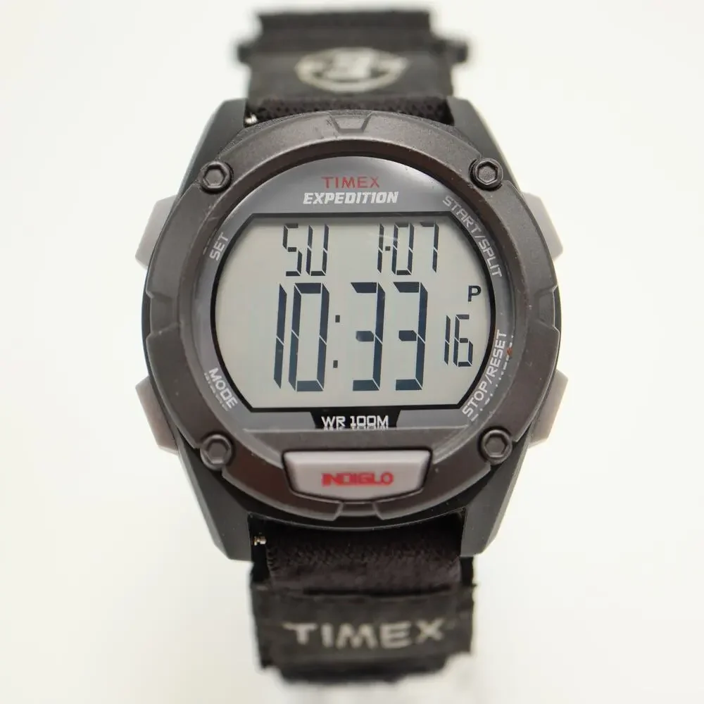 Timex Expedition 41mm Digital Watch Alarm Chrono Timer Backlight w New Battery